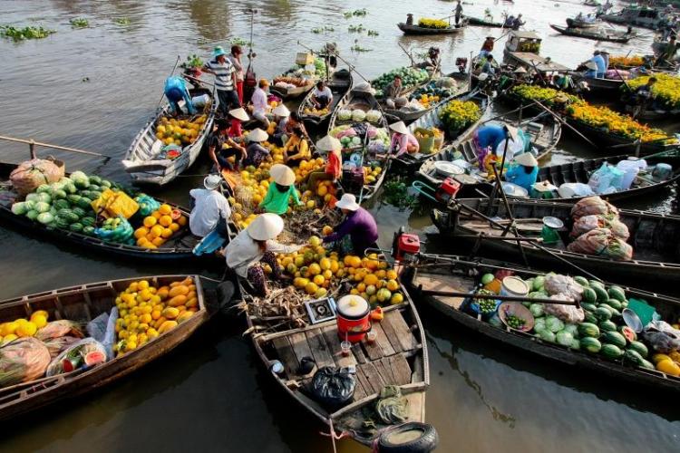 Chợ nổi Cái Bè Tiền Giang chợ nổi miền Tây