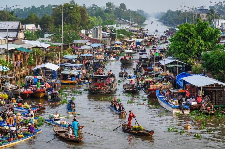 Chợ nổi Ngã Năm Sóc Trăng chợ nổi miền Tây