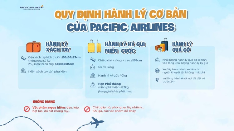 Quy định hành lý ký gửi Pacific Airlines