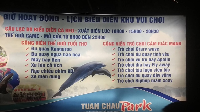 Giá vé công viên Tuần Châu.