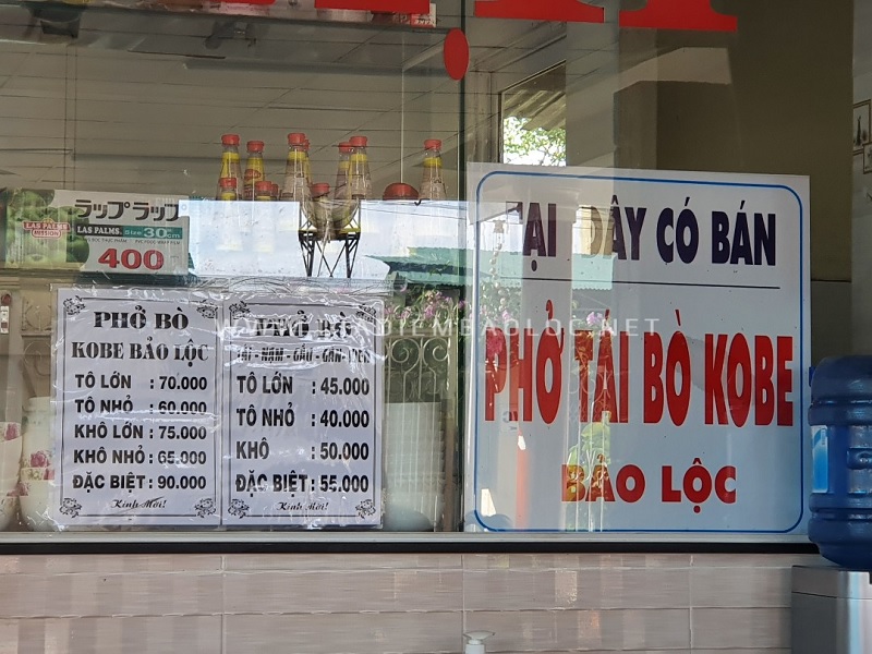 Menu phở Lập Bảo Lộc.