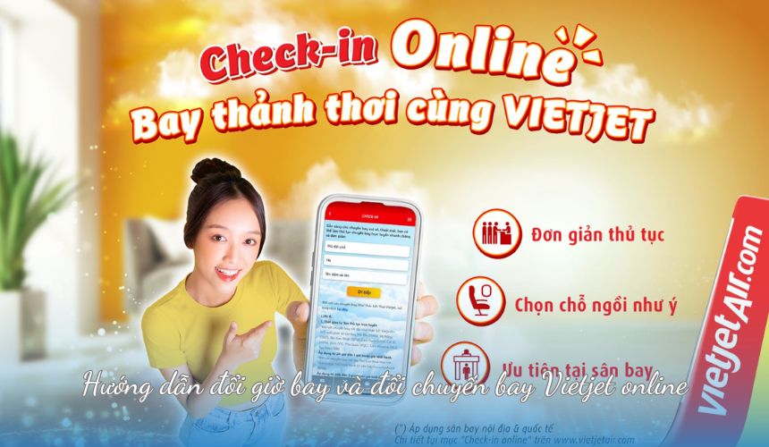 Hướng dẫn đổi giờ bay và đổi chuyến bay Vietjet online