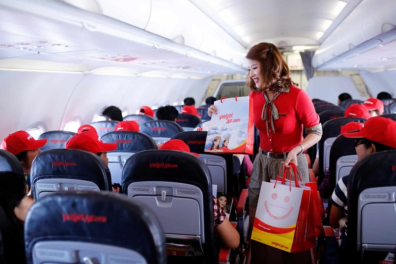 Ở trên máy bay Vietjet có bao nhiêu chỗ ngồi?