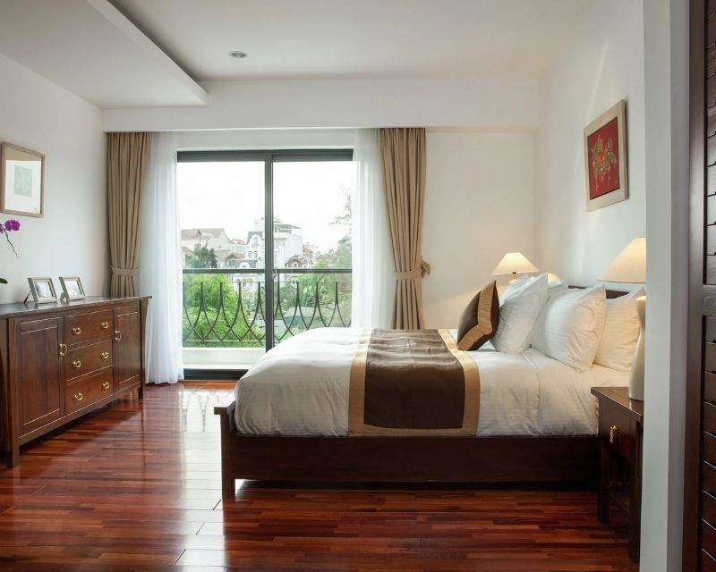 Phòng tại khách sạn Elegant Suites Westlake.